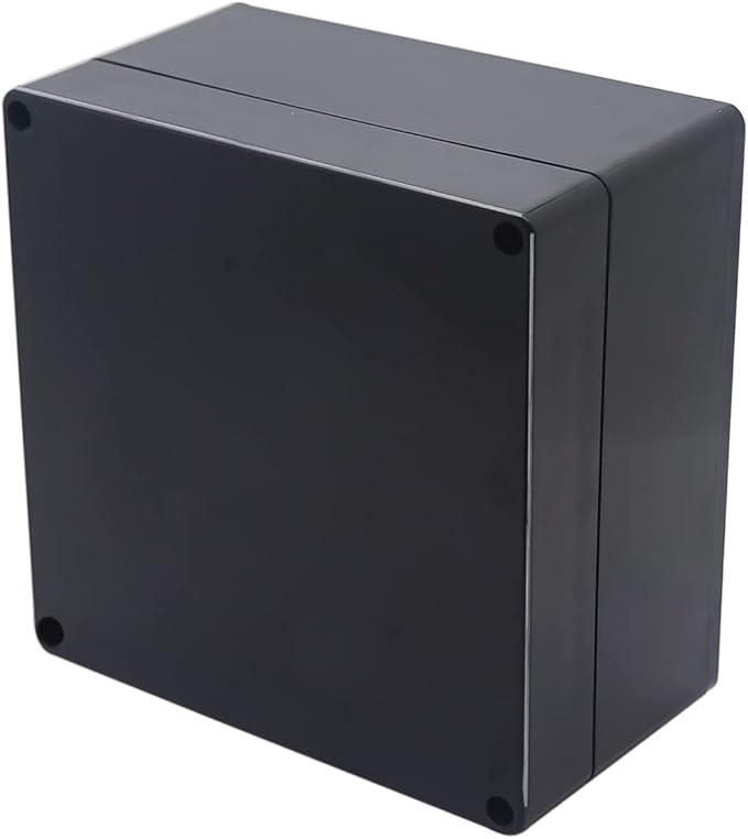 Project Box IP65 Waterproof Junction Box ABS Plastic Black Electrical Boxes DIY Electronic Project Case Power Enclosure 6.3x6.3x3.54 inch (160x160x90 mm)