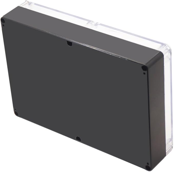 Project Box IP65 Waterproof Junction Box ABS Plastic Black Electrical Boxes DIY Electronic Project Case Power Enclosure Clear Cover 10.35“x7.17”x2.36“