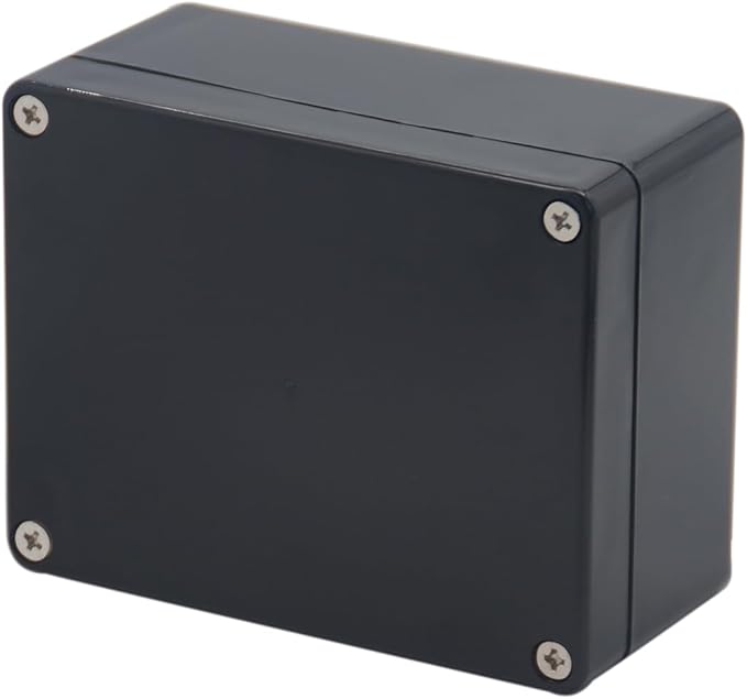 Project Box IP65 Waterproof Junction Box ABS Plastic Black Electrical Boxes DIY Electronic Project Case Power Enclosure 4.53x3.54x2.17 inch (115 x 90 x 55 mm)