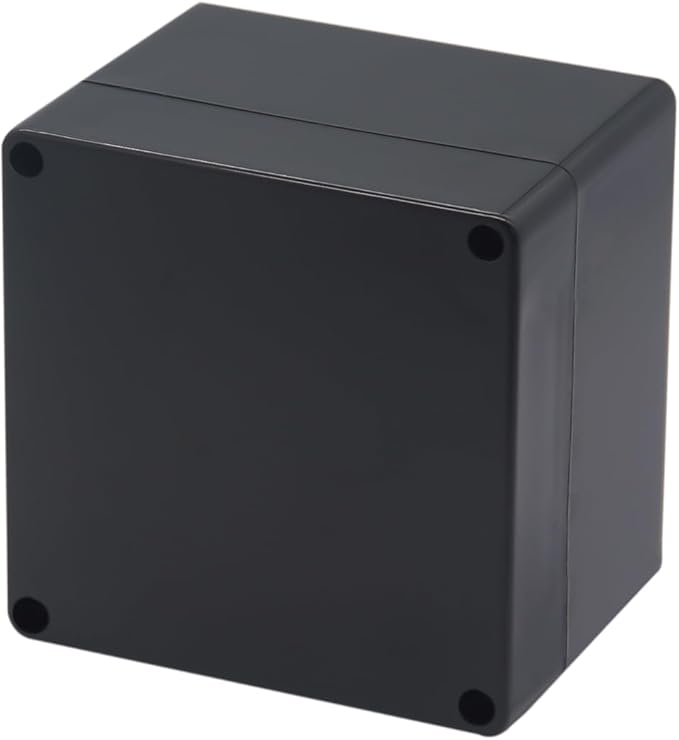 Project Box IP65 Waterproof Junction Box ABS Plastic Black Electrical Boxes DIY Electronic Project Case Power Enclosure 4.72x4.72x3.54 inch (120 x 120 x 90 mm)