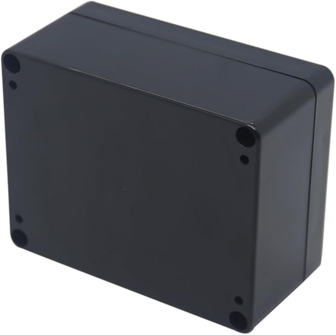 Project Box IP65 Waterproof Junction Box ABS Plastic Black Electrical Boxes DIY Electronic Project Case Power Enclosure 4.53x3.54x2.17 inch (115 x 90 x 55 mm)