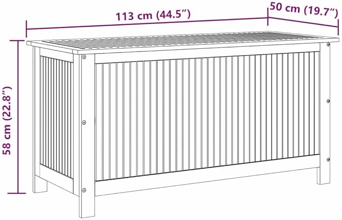 vidaXL Outdoor Storage Box - Wooden Deck Cabinet for Patio/Garden with Water-Resistant Lining, Farmhouse Style