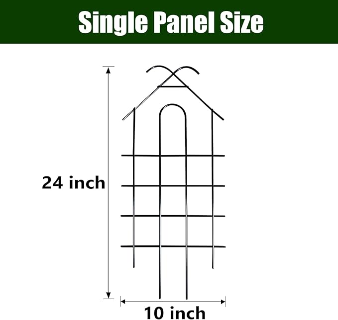 ARIFARO 24'' Metal Garden Trellis for Climbing Plants, Indoor/Outdoor Sturdy Plant Trellis for Potted Plants,House Plants, Climbing Vines, Pack of 4, Black