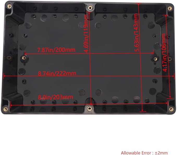 Project Box IP65 Waterproof Junction Box ABS Plastic Black Electrical Boxes DIY Electronic Project Case Power Enclosure 9.06x5.91x3.35 inch (230x150x87 mm)