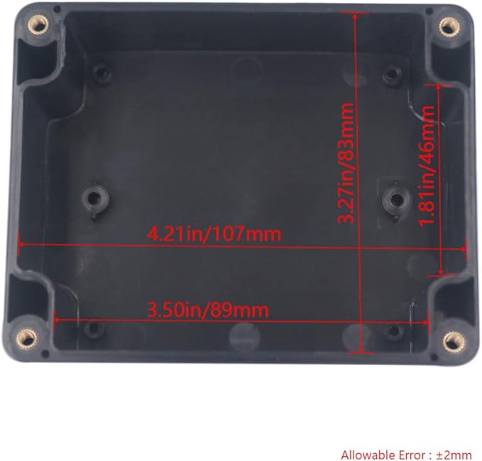 Project Box IP65 Waterproof Junction Box ABS Plastic Black Electrical Boxes DIY Electronic Project Case Power Enclosure 4.53x3.54x2.17 inch (115 x 90 x 55 mm)