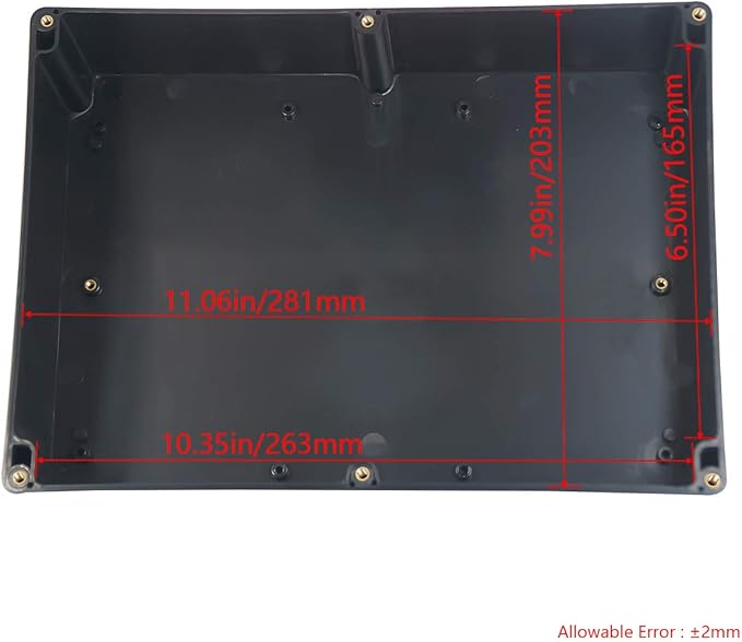 Project Box IP65 Waterproof Junction Box ABS Plastic Black Electrical Boxes DIY Electronic Project Case Power Enclosure Clear Cover 11.42”x8.27“x3.94