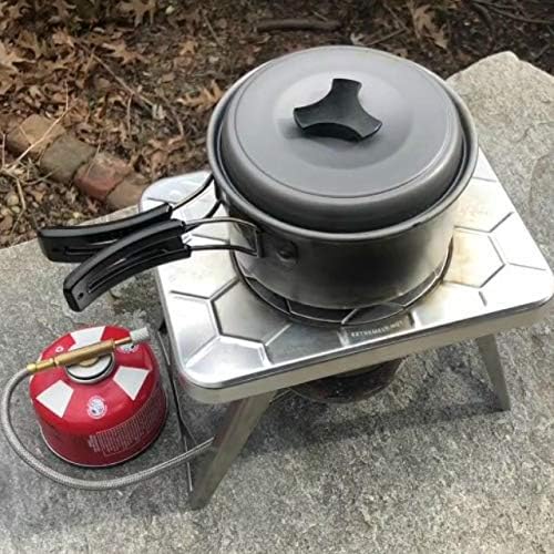 nCamp 4 Piece Outdoor Camping Cooking Stove Prep Surface Set with Carrying Case for Hiking and Backpacking