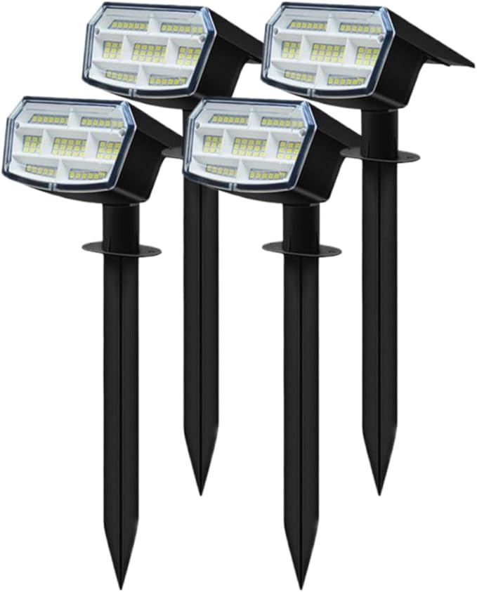 Outdoor Light Solar-Powered 3 Levels of Brightness,Waterproof IP65 can be Installed on Walls, Beside walkways, on lawns and Near Green Plants- 4 Pack (Warm)