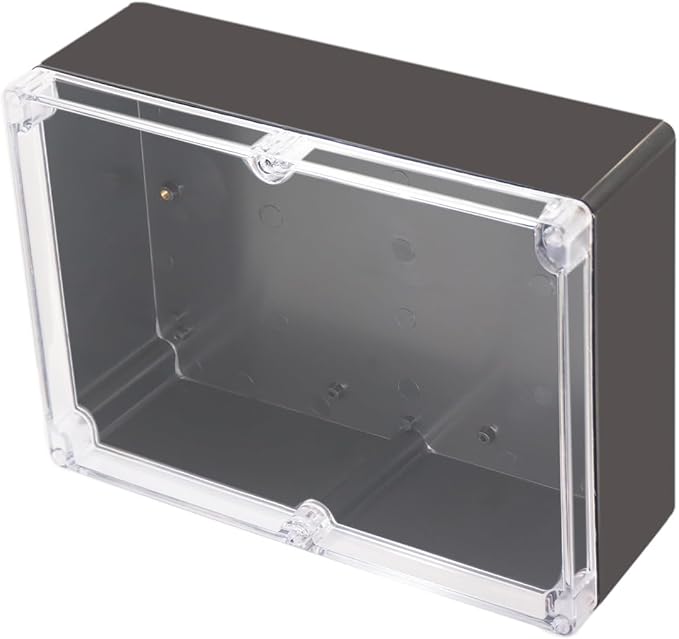 Project Box IP65 Waterproof Junction Box ABS Plastic Black Electrical Boxes DIY Electronic Project Case Power Enclosure Clear Cover 11.42”x8.27“x3.94