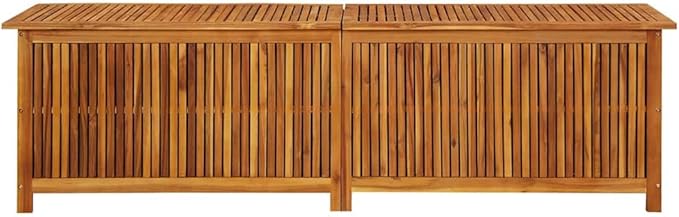vidaXL Outdoor Storage Box, Deck Box with Gas-Lift Lid, Storage Chest with Water-Resistant Zippered Bag Inside, 78.7''x19.7''x22.8'', Solid Acacia Wood