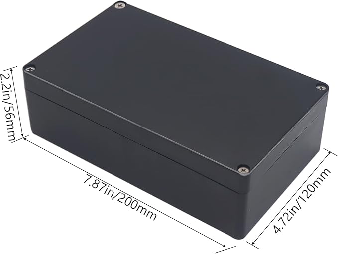 Project Box IP65 Waterproof Junction Box ABS Plastic Black Electrical Boxes DIY Electronic Project Case Power Enclosure 7.87x4.72x2.2 inch (200x120x56 mm)