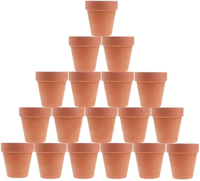 3 Inches Terracotta Clay Pots Pack of 18 pcs- Pottery Fleshy Flower Planter with Drainage Hole,for DIY Home and Office Desktop/Windowsill/Ornament Decoration Wedding