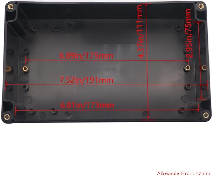 Project Box IP65 Waterproof Junction Box ABS Plastic Black Electrical Boxes DIY Electronic Project Case Power Enclosure Clear Cover 7.87"x4.72"x2.95"
