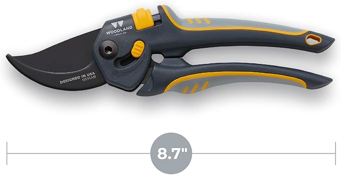 Woodland Tools Co. Super Duty MaxForce Bypass Pruning Shears, Gardening Hand Pruner, Secateurs, Plant Shears, Flower Clippers (05-2005-100)
