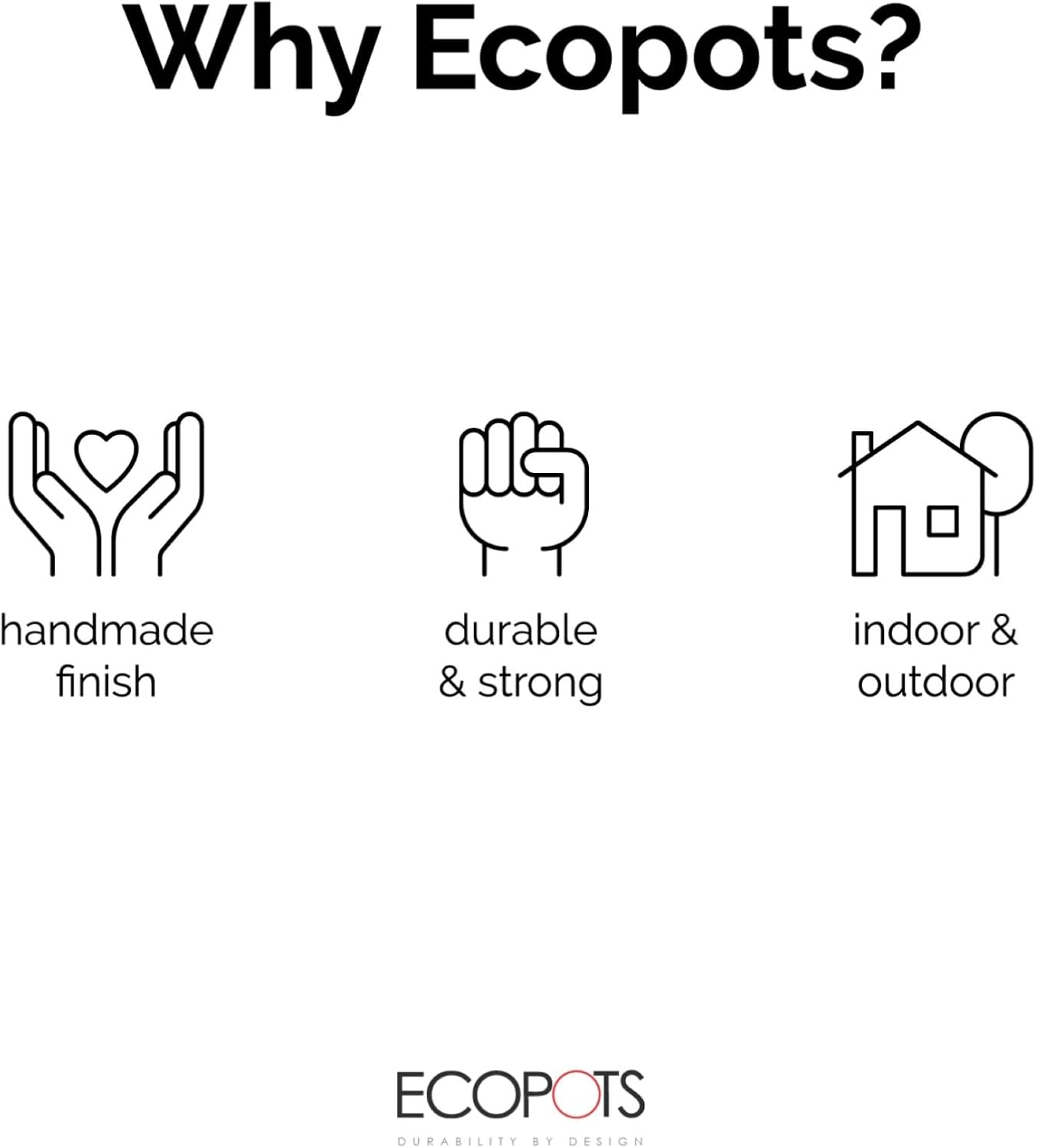 Ecopots Rotterdam Durable Modern Square Indoor/Outdoor Recycled-Based Composite Flower Planter, Terracotta Color, 12"