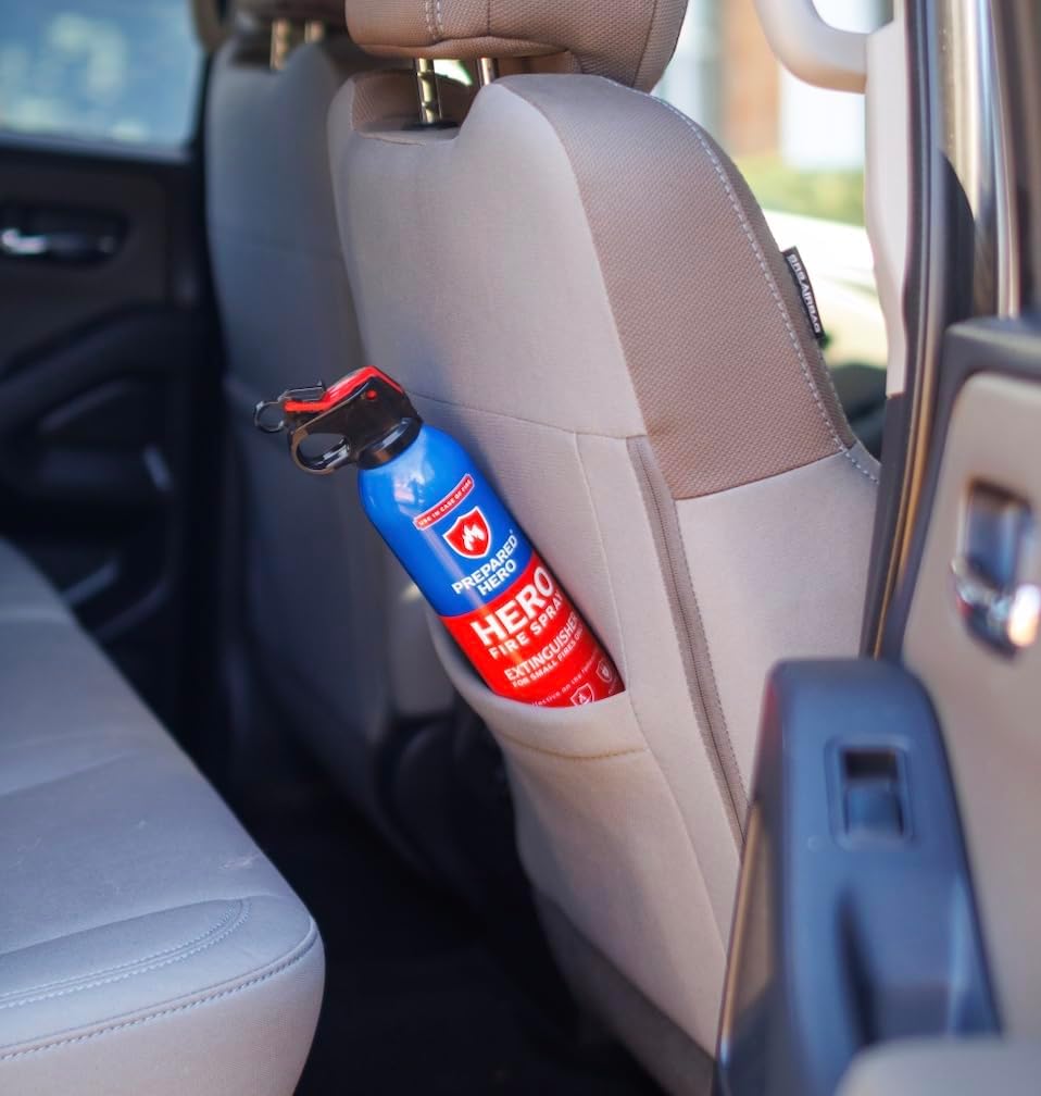 Prepared Hero Fire Spray - Mini Fire Extinguishers for House, Car, Garage - Kitchen Small Fire Extinguisher for Home, 100% Organic - Compact, Portable & Easy to Use, Non-Toxic - 1 Pack