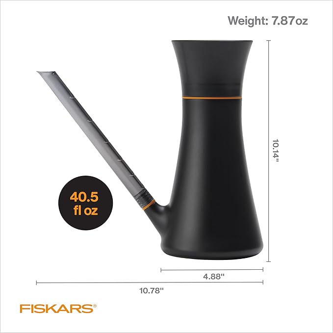Fiskars Small Watering Can (40 oz) for Indoor Gardening, Water Can for Indoor Plants, Anti-Drip and Removable Nozzle, Made with Recycled Plastic