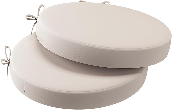 AAAAAcessories Outdoor Seat Cushions for Chairs, Waterproof, Fade-Resistant Patio Furniture Replacement Cushions, 15" x 15" x 2", Set of 2, Khaki Beige