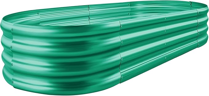 Land Guard 8×4×1 ft Green Raised Garden Bed, Vego Garden Raised Bed, Above Ground Flower Bed for Vegetables, Flowers, Herbs(Green)…