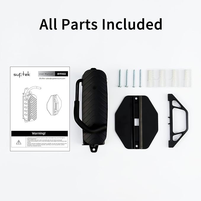 suptek Swivel Bike Wall Mount: Heavy-duty, space-saving vertical bike rack with 120° rotation, supports up to 132 lbs. Easy to install for road bikes, MTBs, and more.