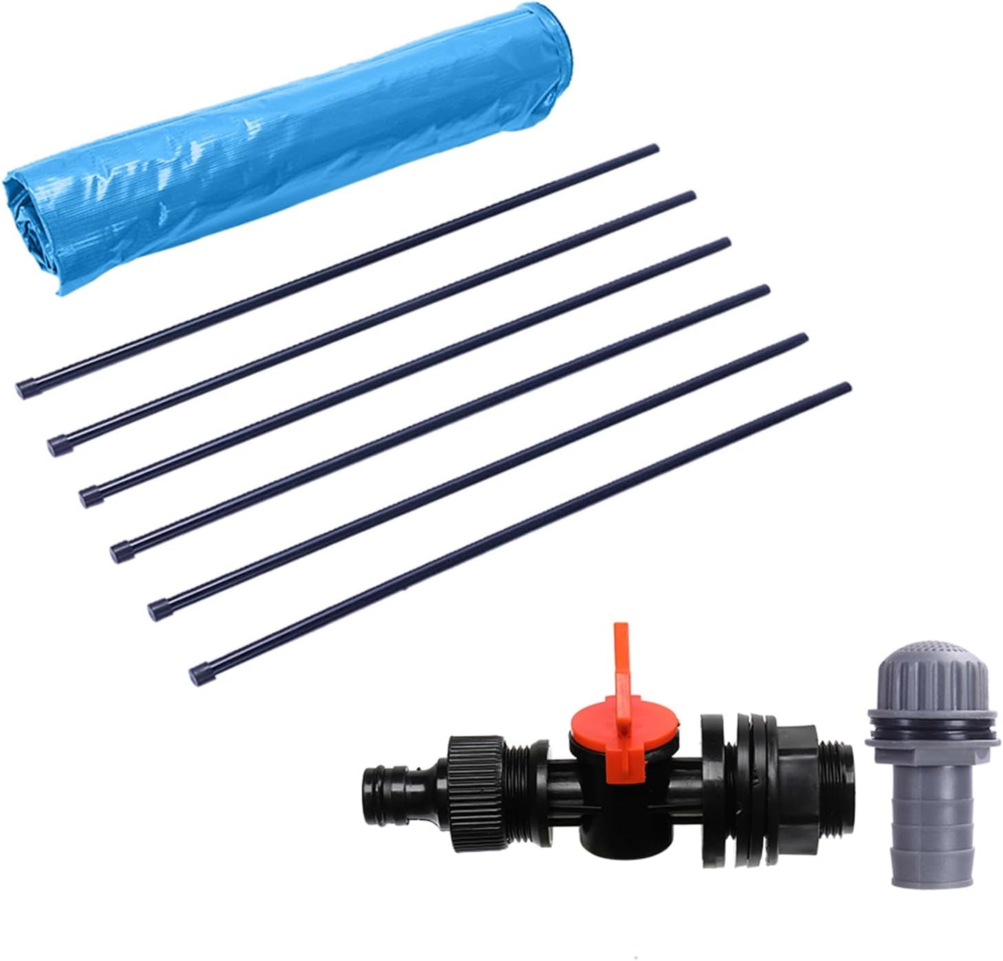 Collapsible Rain Barrel, 100 Gallon Portable Rainwater Collection System, Rain Catcher Barrel, Water Storage Tank with Spigots and Overflow Kit, Rain Water Barrel Collector for Garden, Blue