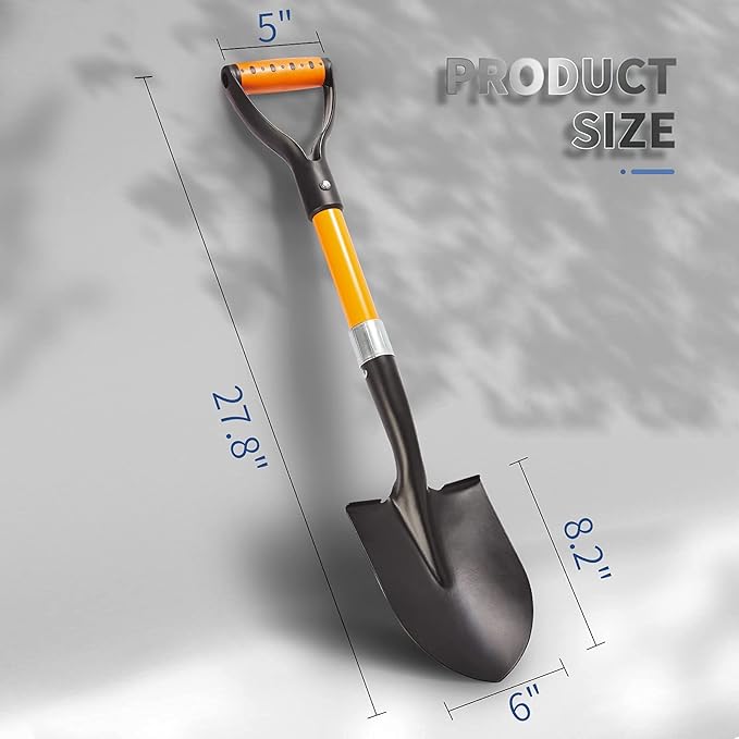 Small Garden Shovel Mini Kids Digging Shovel with Overall Length 28 inches Shovel for Digging, Beach Shovels. Gardening Tools with D-Handel