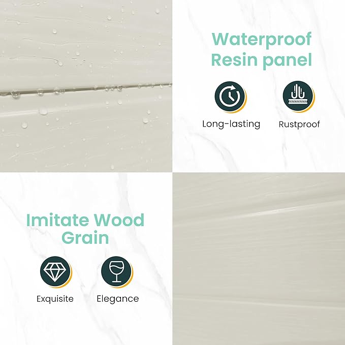 UDPATIO Outdoor Storage Shed 7.5x10.7 FT, Plastic Garden Shed for Bike, Garbage Can, Tool, Outside Sheds & Outdoor Resin Shed with Lockable Door for Backyard, Patio, Lawn, Standstone