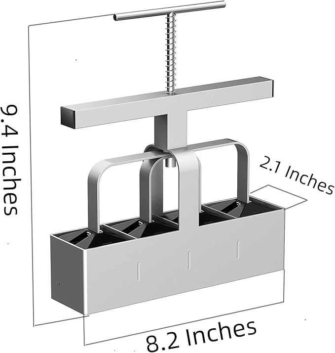 Soil Blocker, 4 Cell Hand Held Soil Blocker Come, 2 Inch Molds Soil Blocking Tool for Seeding, Germination,Grow Seedling,Stainless Steel Material