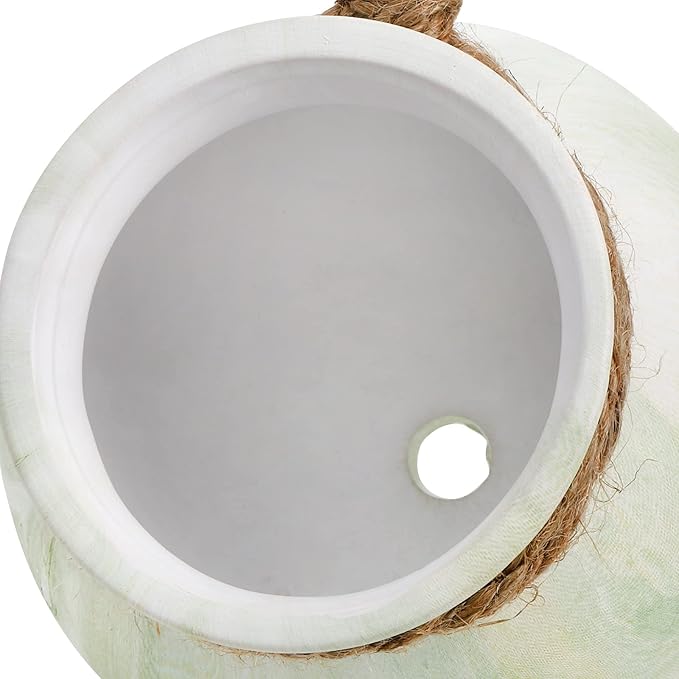 SOUJOY 6 Pack Hanging Succulent Planters, 4'' Mini Ceramic Wall or Ceiling Mount Dangling Plant Pot, Hanging Flower Pot with Jute Rope for Indoor Outdoor Decor, Light Beige