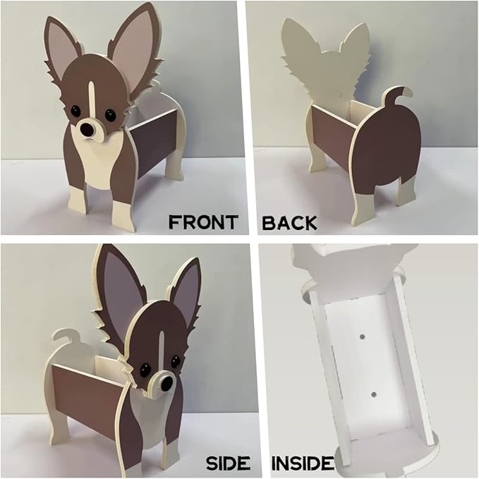 Karelian Bear Dog Planter Plant Pots,Cute Garden Dog Flower Planter,Dog Planters Birthday Gifts for Women,Office,Indoor/Outdoor Decor(9.45 * 8.15 * 13.39in)