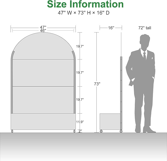 Casaphoria Metal Raised Garden Bed with Trellis and Wheels, 72"x47"x16" Arched Planter Box for Climbing Plants, Vegetables & Vines, Features Drainage Holes and Privacy Screen (Black-Shine)