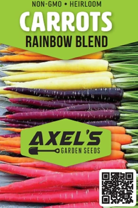 Rainbow Carrot Seeds for Planting Heirloom Non GMO Packets 750 Seeds – Plant & Grow Rainbow Carrots in Home Outdoor Garden, Great Gardening Gift – 5 Packets