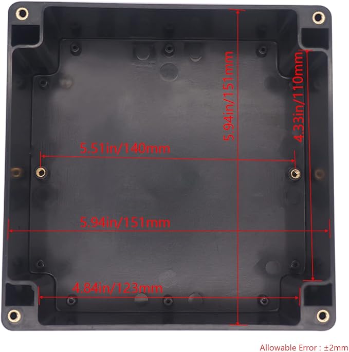 Project Box IP65 Waterproof Junction Box ABS Plastic Black Electrical Boxes DIY Electronic Project Case Power Enclosure Clear Cover 6.3"x6.30"x3.54"