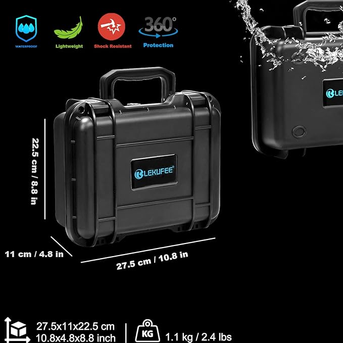 Lekufee Portable Waterproof Hard Case Compatible with Insta360 ONE RS/Insta360 ONE R Action Camera and Accessories (Case Only)