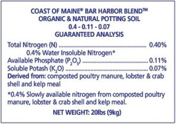 Coast of Maine Bar Harbor Blend, 8qt (Pack of 4) Organic and Natural Potting Soil for Houseplants, Flowers, Vegetables, Herbs and Containers