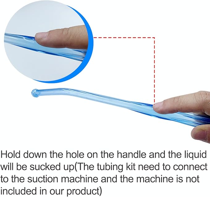 4 units suction collection tubing with detachable porous end design handle(Each suction tube kits is 6.8 feet long)