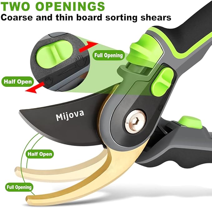 Garden Pruners, Pruning Shears for Gardening Heavy Duty with Rust Proof Stainless Steel Blades, Best Hand Pruners Garden Shears Ergonomic Gardening Tools