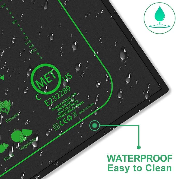 2 Pack 21W Seedling Heat Mat for Seed Starting,10" x 20.75" Waterproof Heating Pad for Indoor Plants Germination