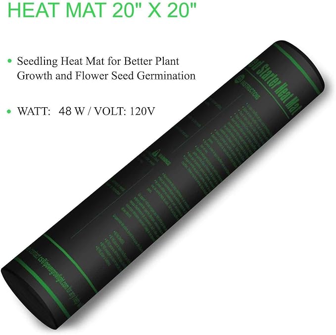 iPower 20" x 20" Waterproof Durable Seedling Heat Mat Warm Hydroponic Plant for Indoor Gardening Germination Starting, 2 Pack