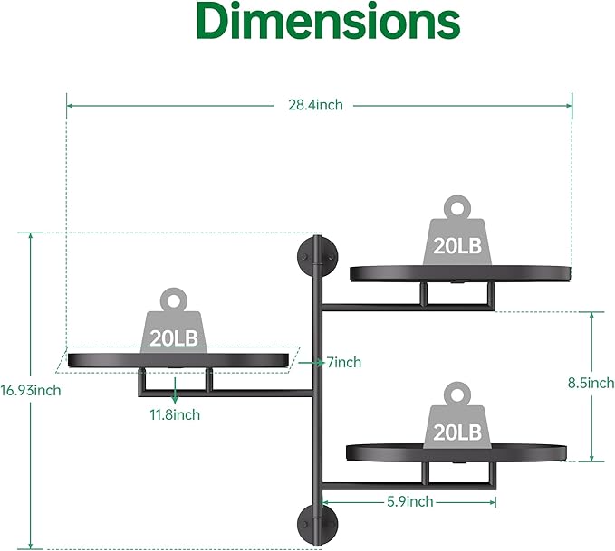 Rotating Window Plant Shelves for Multiple Plants Indoors,3-tier Metal Corner black Plant Stand Holder Floating Plant Shelf for Wall,Windows Sill Gifts for Plant Lovers to Enhance Home Decor