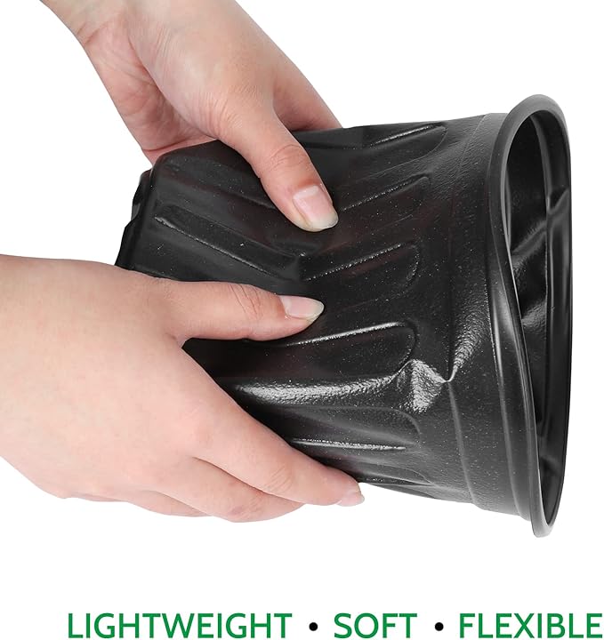 JERIA 50-Pack 1 Gallon Flexible Plant Nursery Pots with 50Pcs Plant Labels,Thickened Soft Plastic Seedling Pots,Seed Starting Pot Flower Plant Container for Succulents,Seedlings