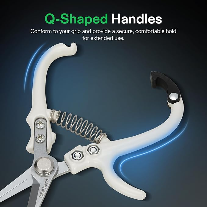 VIVOSUN Pruning Shears for Gardening, Lightweight Plant Pruners for Gardening, Garden Scissors for Cutting Flowers, Trimming Branches, Indoor Plant Scissors, Stylish Q-Shaped Garden Tools for Women