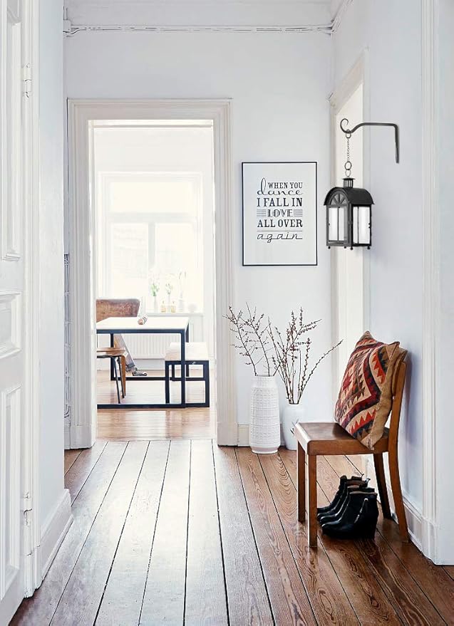 Mkono Hanging Plant Bracket 6 inch Metal Wall Plant Hook Decorative Plant Hanger for Bird Feeders, Planters, Lanterns, Wind Chimes, Home Decor Indoor Outdoor 2 Pack, Black