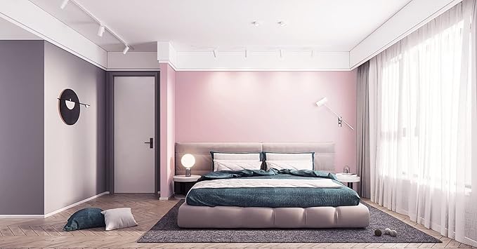 Dimoon 110''x17.7'' Pink Peel and Stick Wallpaper Contact Paper Modern Self Adhesive Wall Paper Removable Renter Friendly Textured Solid Color Shelf Cabinet Vinyl Roll (110''x17.7'',Light Pink)