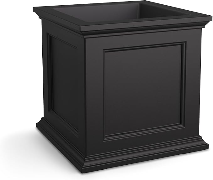 Mayne Fairfield 20-Inch Square Planter – Self-Watering, Weather-Resistant Planter for Flowers – Durable Outdoor Design for Patio, Porch, or Entryway