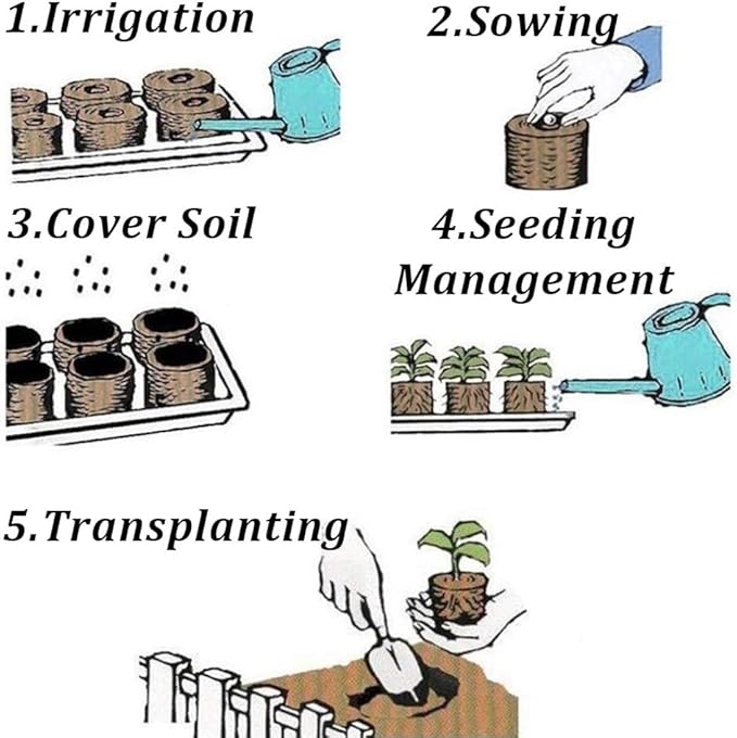 100 Pack 40mm Peat Pellets Seeding Soil Block for Nursery Pots Seed Starting Plugs