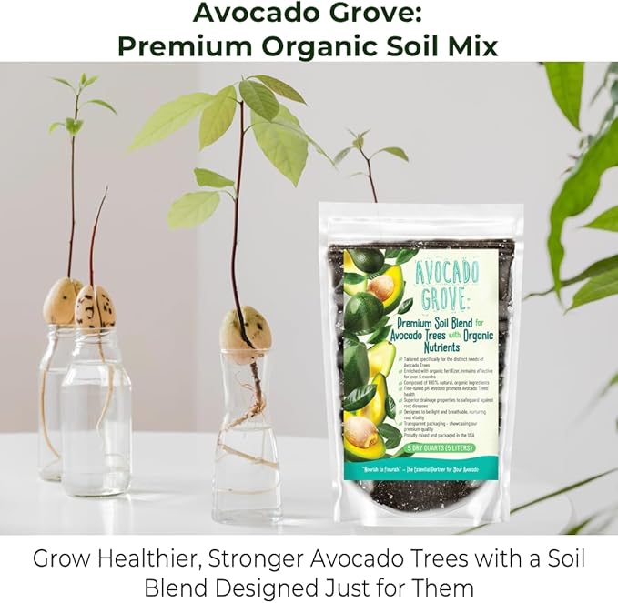 Avocado Tree Soil – Premium Organic Potting Mix for Avocado Trees | Tailored pH & Organic Nutrients | Fast-Draining & Moisture-Retaining | Indoor & Outdoor Use (5 QUARTS)