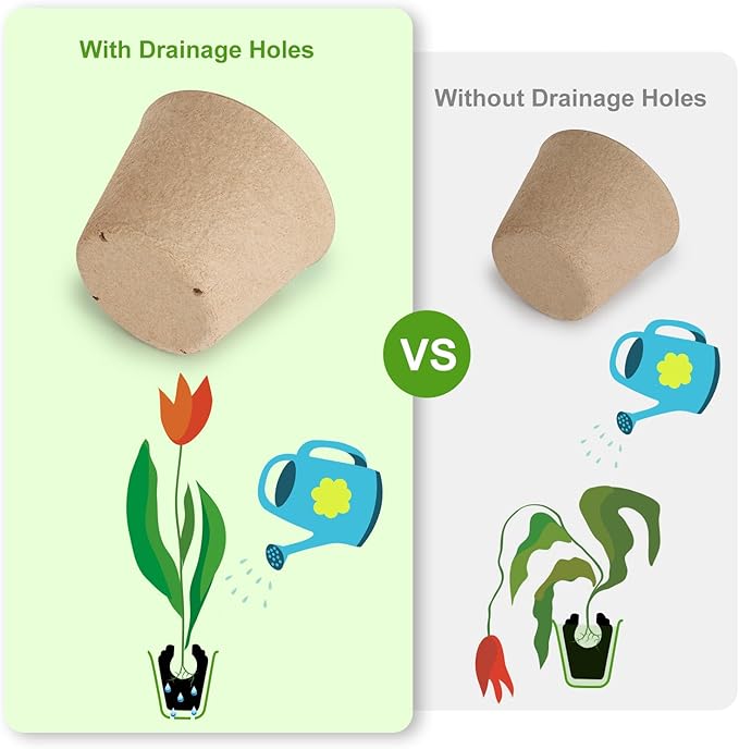 66 Pack Organic Peat Pots, 4 Inch Nursery Pot, Round Plant Seedling Pots with Drainage Holes, Small Seed Starting Starter Tray Bulk, Garden Germination Container with 66 Planting Labels(10 cm)