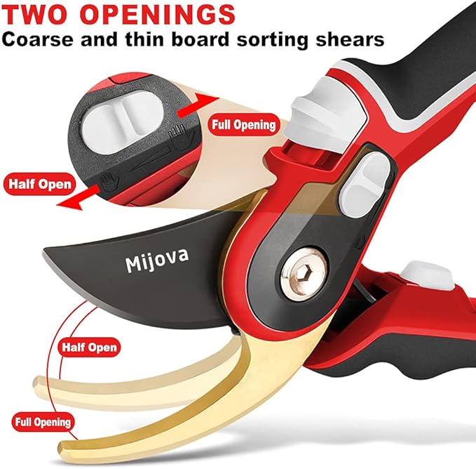 Garden Clippers,Pruners for Gardening,Pruning Shears,Gardening Tools for Trimming Rose,Floral,Tree Plants,Sharp Garden Scissors, Arthritis Weak Hand Snips (MJ004)