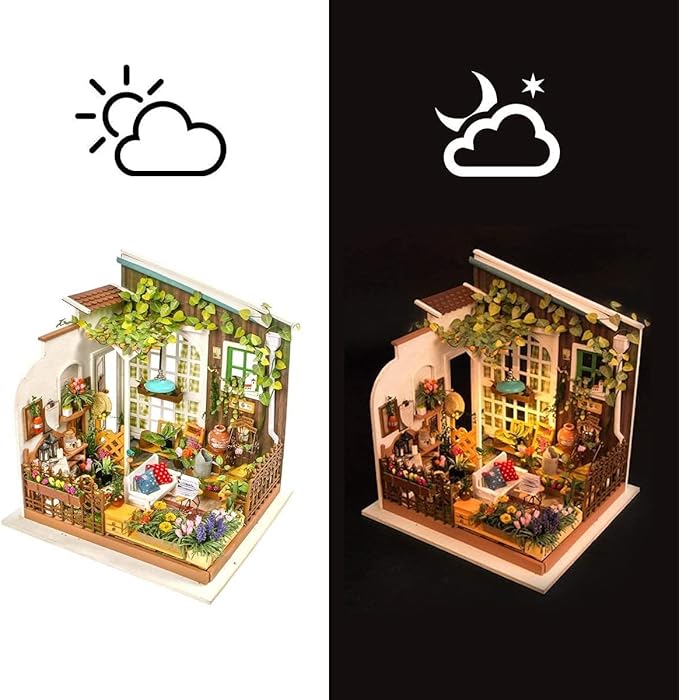 Rolife 1:20 Miniature House Kits-Tiny House Kit-DIY Miniature Dollhouse Kits for Adults-Model Building Craft Kits-Hobbies Gifts for Women and Men